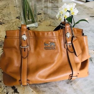 Brown leather Coach handbag